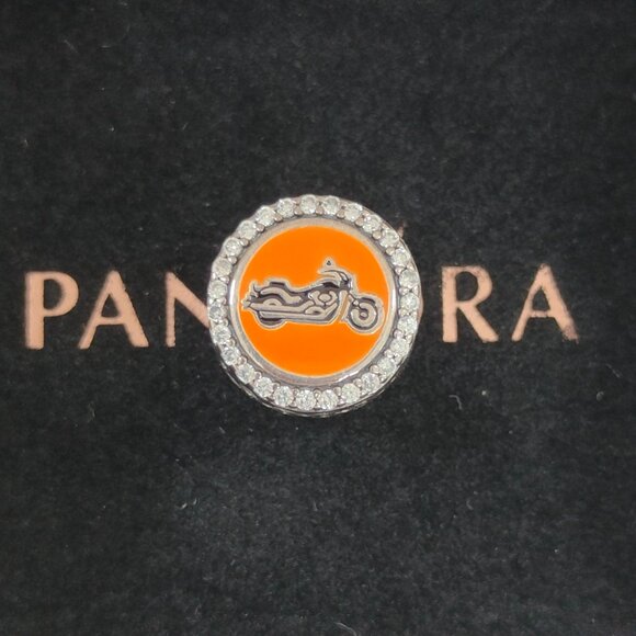 Pandora Harley Motorcycle Sturgis Bead Charm Bracelet Pendant S925 Silver - Picture 1 of 7